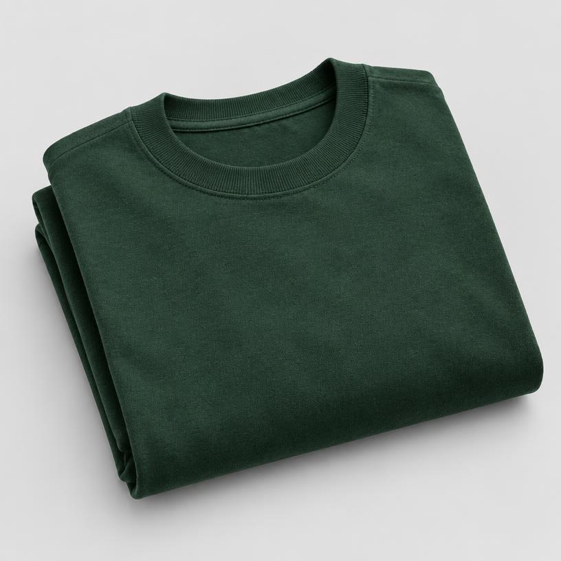 Sample forest green cotton T-shirt